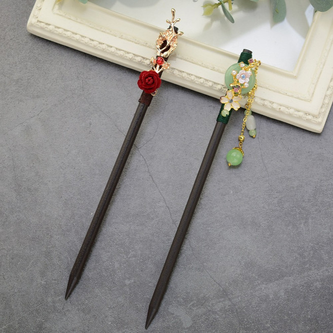 [HANNAL] 나무 뒤꽂이 올림머리비녀 2개모둠