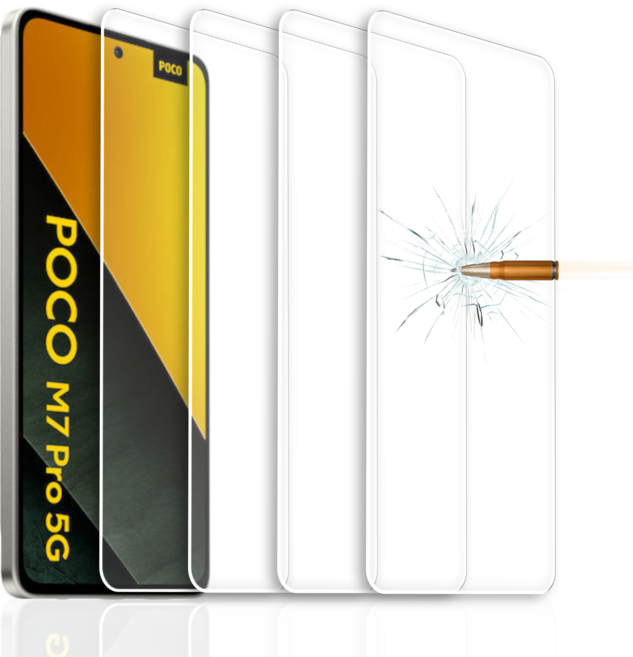 강화유리 휴대폰 액정방탄필름 4p 세트, 1세트