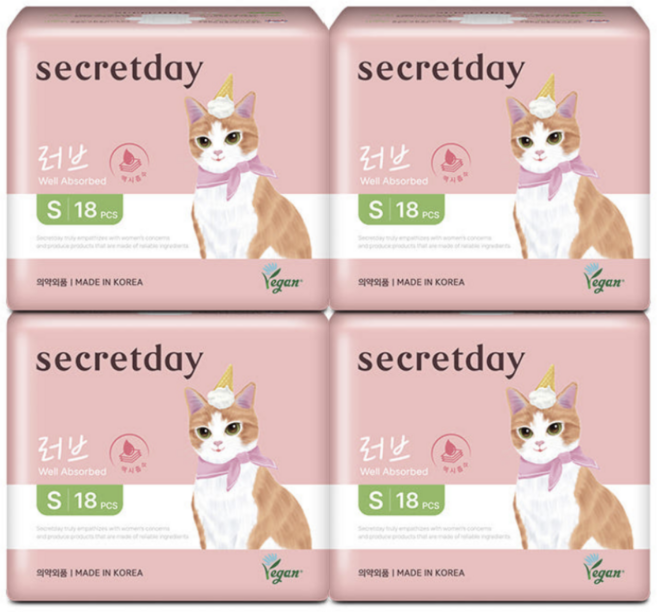 시크릿데이 러브플러스 소형, 4개, 18개입