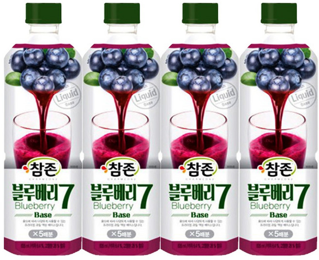 참존 블루베리7 원액 농축액 음료베이스, 4개, 835ml