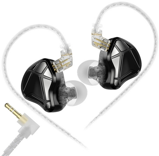 KZ Axas 이어폰 FPS 전용 게이밍 이어버드 인이어 모니터 IEM 하이파이 베이스 유선 헤드폰 PK Castor ZSN PRO 2 ZS10 PRO X, [04] Black 3.5mm no mic, 1