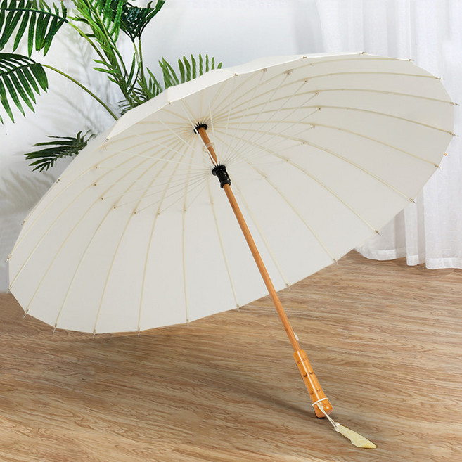 전통 우산 대나무 양산 웨딩 원목 방수 복고 손잡이 장식 인테리어 레트로
