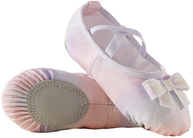 제이스맘 여아용 발레슈즈 레인보우 리본 발레화 JBS02