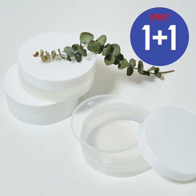 밈미마 빅 토너 패드 케이스 공병 DIY 휴대용, 2개, 화이트+반투명