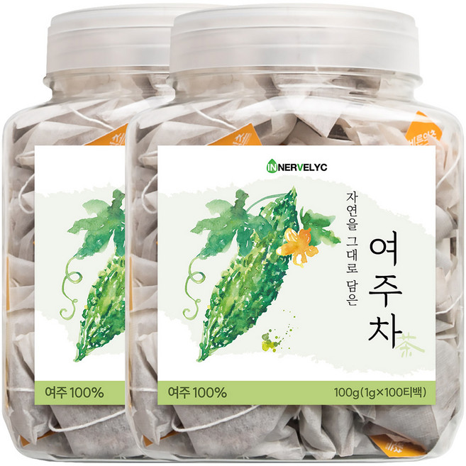 이너블릭 여주차 1500만 티백 판매 돌파 PLA 친환경 필터, 100g, 200티백, 2개, 100개입