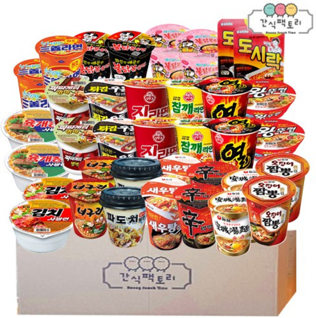 간식팩토리 인기소컵라면 18종류 각2개씩, 36개