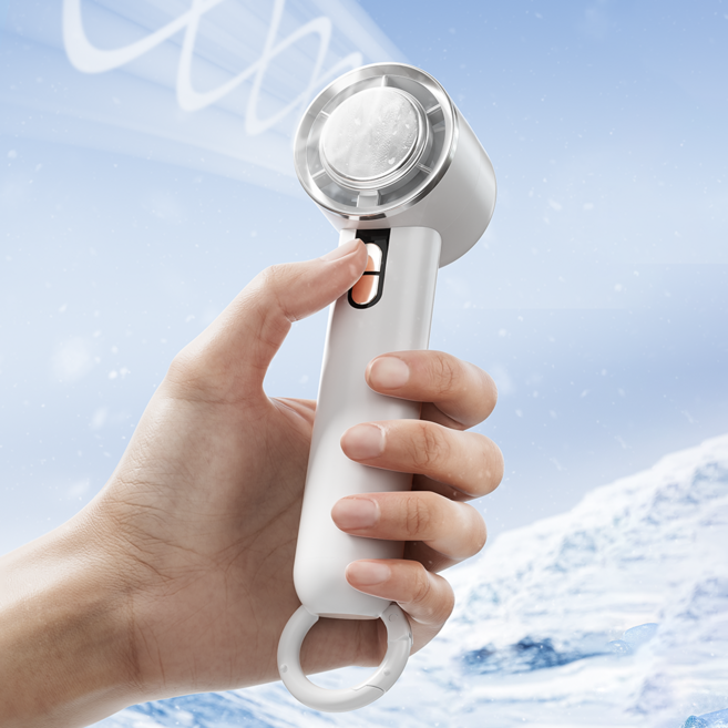 NUNUHANA 휴대용 급속냉각 손 선풍기 W60, 화이트