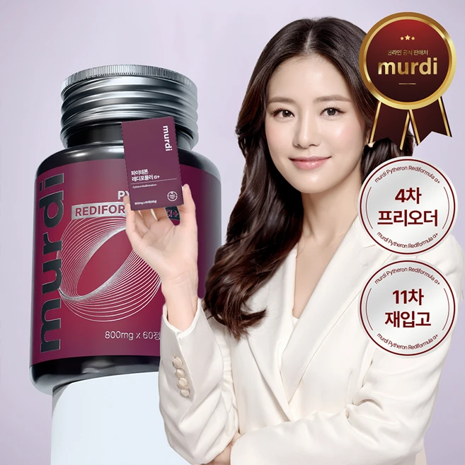 뮤르디 레디포뮬러 1병(1개월) 루바브 백수오 추출물 정 800mg 60정, 1개 - 쿠팡