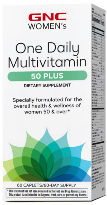 지엔씨 GNC 우먼 여성 원 데일리 멀티비타민 50 플러스 60캡슐, 1개, 60회분
