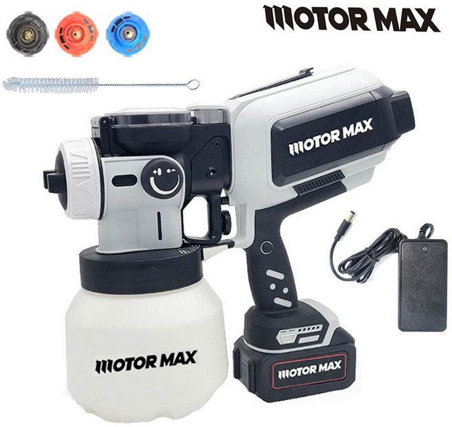 모터맥스 무선 스프레이건 풀세트 M-SP18LI 전기 충전 전동 페인트 후끼, 1개