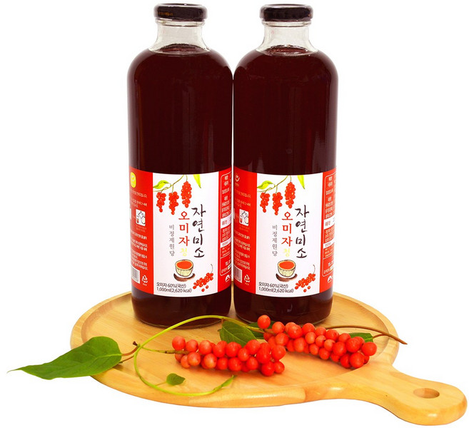 자연미소 오미자청 1L (비정제원당), 1개입, 2개