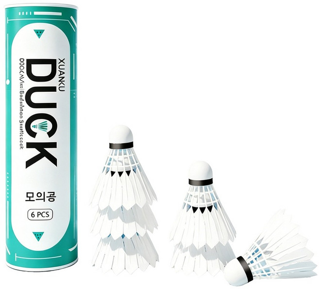 배드민턴 셔틀콕 나일론 트레이닝용 고내구성 인조깃털, 1개, 6개입, 색상