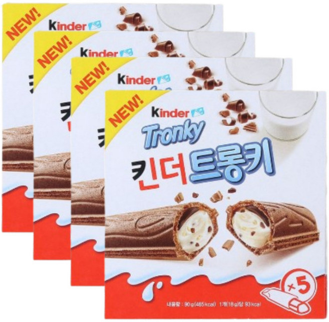 킨더 트롱키 초콜릿, 90g, 4개