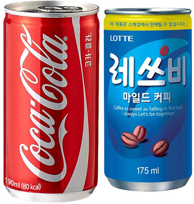 코카콜라 190ml+레쓰비 마일드 175ml (60캔구성), 1세트, 190ml