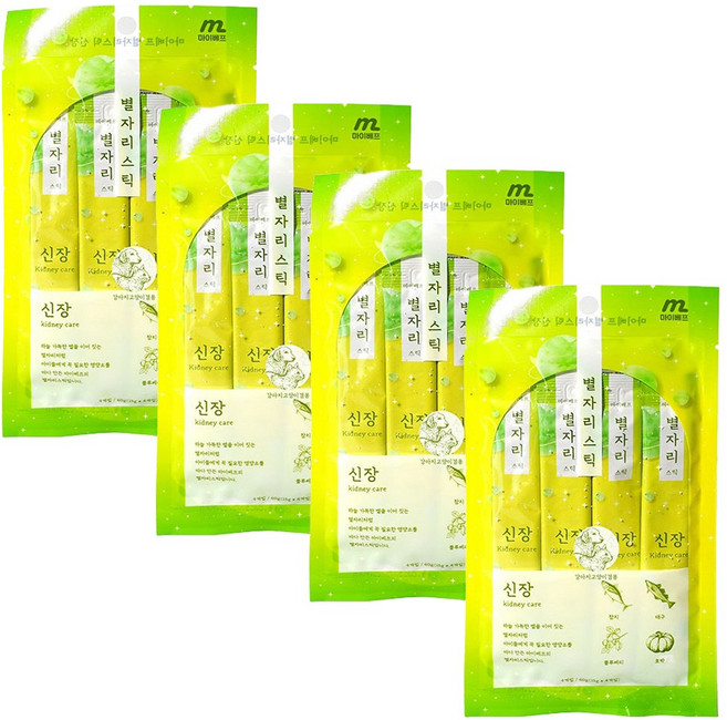 마이베프 별자리스틱 강아지 고양이 신장 짜먹는 신부전 간식, 신장건강, 60g, 4개