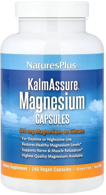 네이쳐스플러스 KalmAssure 마그네슘 420mg 베지 캡슐 240정(캡슐 1정당 105mg), 1개, 240정 - 쿠팡