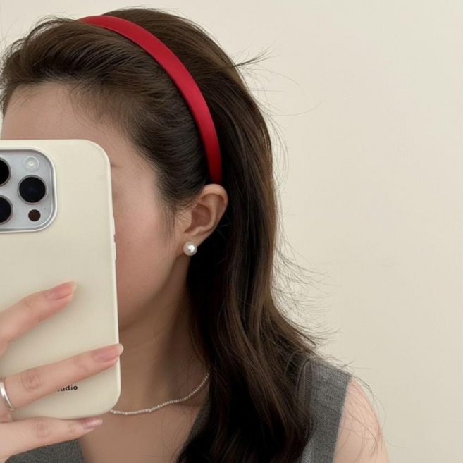 이수앤 여성 머리띠 국내제작 귀안아픈 심플 새틴 헤어밴드