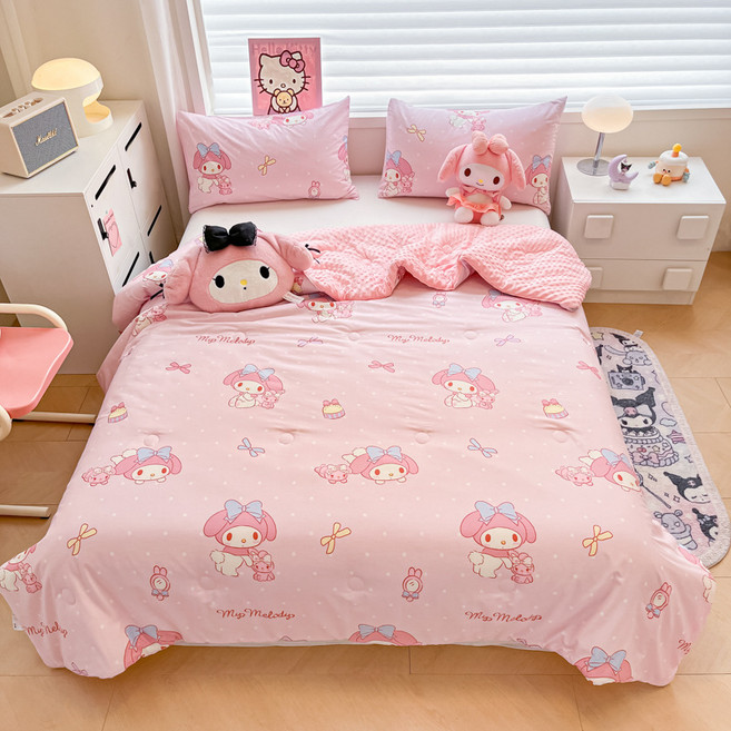 LOVEND 산리오 순면 봄가을 이불 겨울 이불 기숙사 이불 두꺼운 이불솜 성탄절선물, 마이멜로디