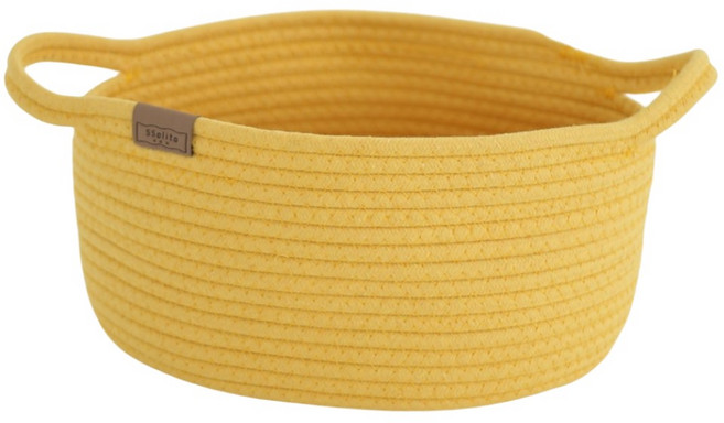 코튼 로프 수납바구니 장난감바구니 3종, 옐로우, 1개