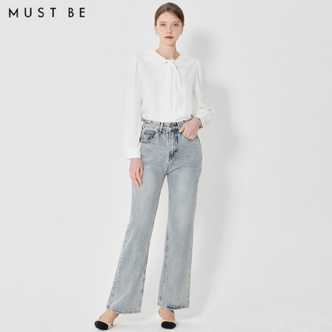 베이직 워싱 배기핏 데님팬츠