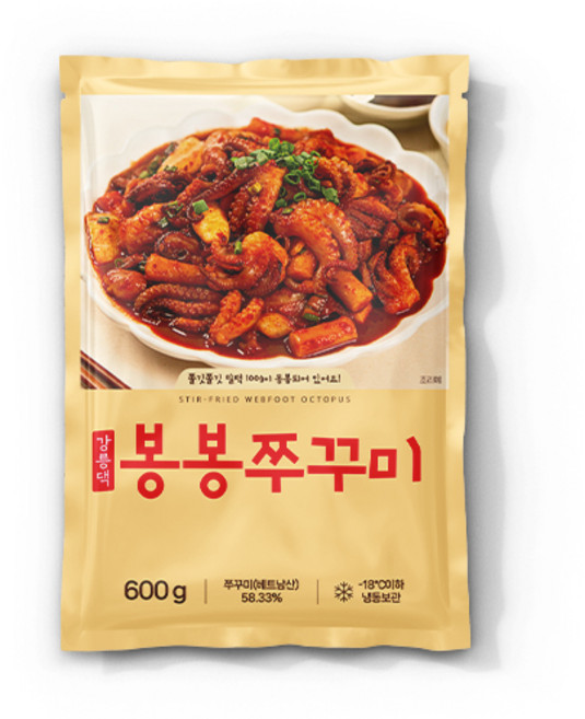 [강릉댁 봉봉쭈꾸미] 양념 쭈꾸미 볶음 캠핑 밀키트, 600g, 2개