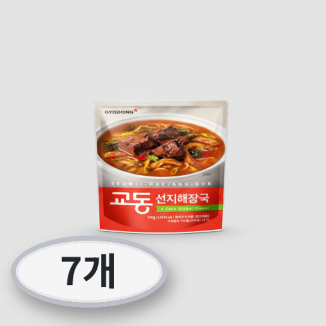교동 선지 해장국 즉석식품, 500g, 7개