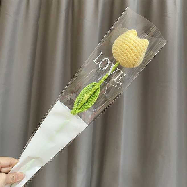 카네이션 크로셰 손으로 스승의 꽃다발 뜨개질 선물 장미 인공 생일, S1