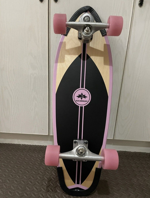 32吋免蹬陸地衝浪板 滑板 轉向橋 刷街 初學者 專業滑板 衝浪滑雪練習板, 如圖所示, 1個