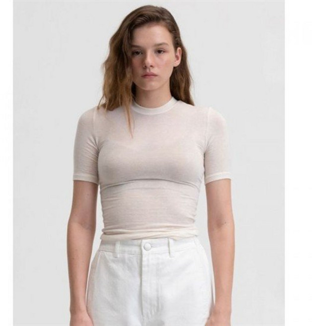 벤시몽 TENCEL WOOL HALF SLEEVE - IVORY 423174 1012387
