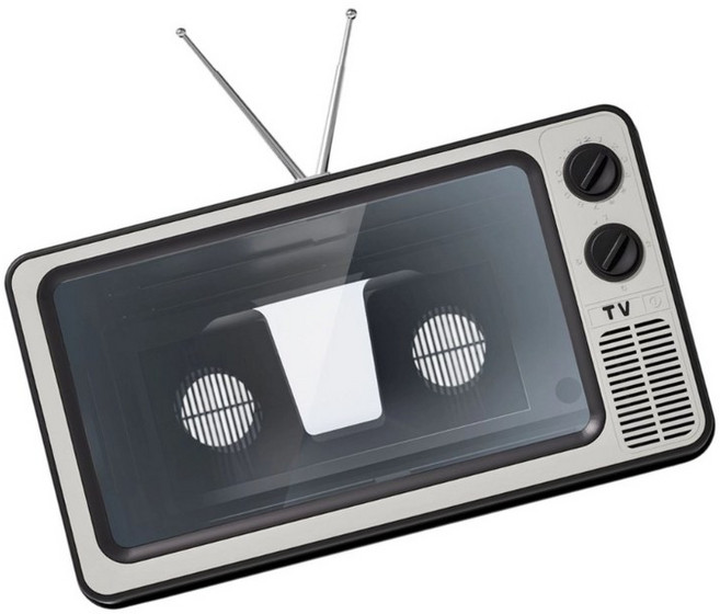 레트로 TV 눈 방어를 위한 휴대폰 화면 확대기 조절식 스탠드 텔레비전 스타일 모바일 화면 증폭기 출시, Gray