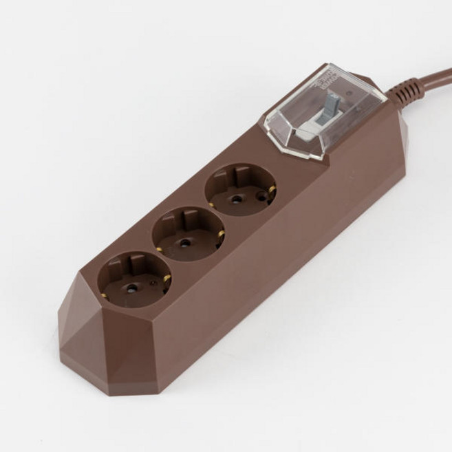 파워존 누전 배선차단 철벽 고용량 멀티탭 3구, 5m, 1개, 브라운