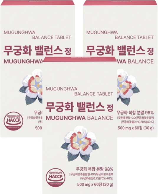 국내산 무궁화꽃 100% 무궁화핏 복합물 식약청 인증 고함량 무궁화 추출분말 영양제 히비스커스 라이프플러스, 3개, 60회분