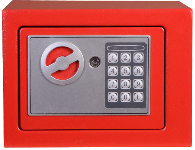 눕눕 가정용 소형 미니 금고, 레드, 1개