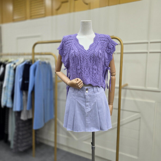 에고이스트 에고이스트 옆선 리본 포인트 브이넥 니트 ER2KH962LV_CA