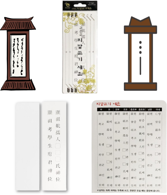 때깔좋은집 지방한지 지방지 세트 지방인 제사 차례 명절 용품 지방예문 무지종이