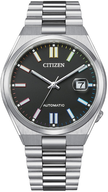 CITIZEN 星辰(NJ0151-53E) 彩色時標 不鏽鋼 三針機械錶-黑