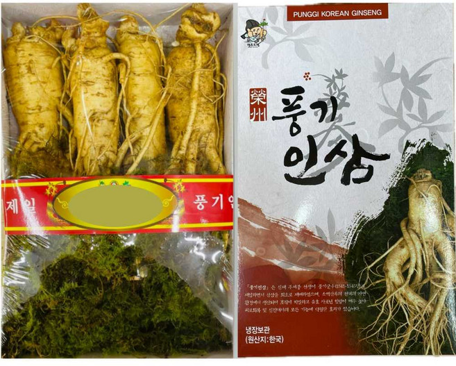 6년근 인삼 선물 왕특대 굵기 4-6뿌리/한채 종이상자 이끼포장 풍기인삼시장 한보인삼사, 750g, 3세트