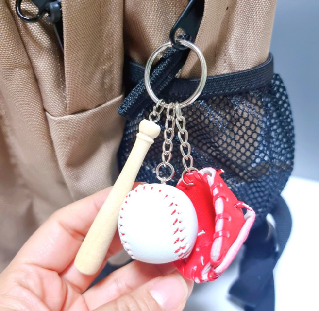 커버풀 야구공 키링 스포츠 야구 동호회 굿즈 선물 차키 키홀더 열쇠고리 백꾸 가방 꾸미기, 레드, 1개