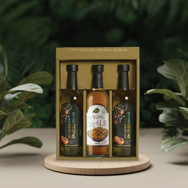 샘고을 감식초 명인선물세트 3호 (감식초 2병+매실식초1병), 3개, 380ml