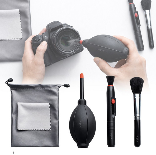 앙플러스 카메라 렌즈 클리닝 먼지제거 청소도구 4종 키트, 1개, 단일