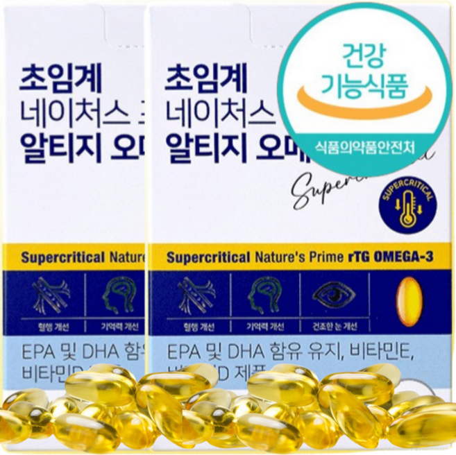 초임계 알티지 오메가3 rTG 캡슐 비타민E 식약청인정, 6개, 180정