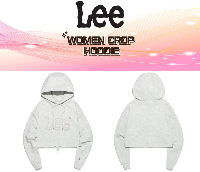 [국내 매장판] Lee 리 여성 크롭 빅 트위치 후드 티셔츠 간절기 데일리 코디