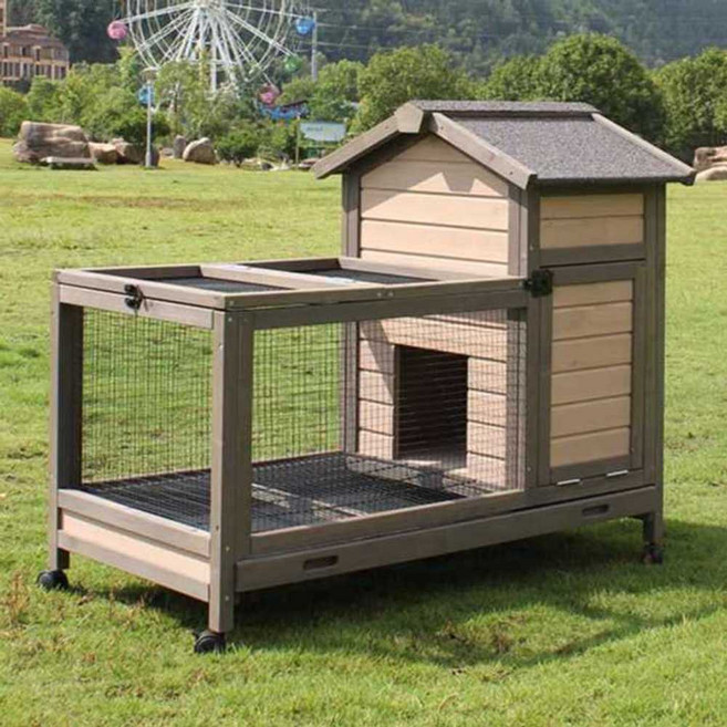대형 토끼장 닭장야외 나무 원목 집 케이지 하우스, C, 1개