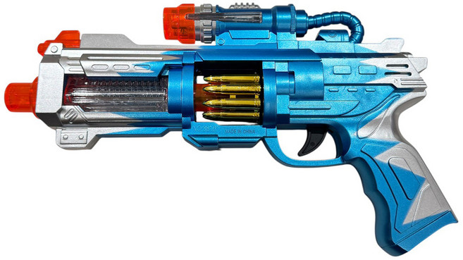 聲光太空槍 兒童玩具手槍, 藍色, 1個