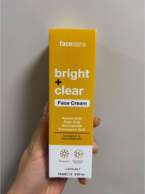 facecare bright + clear 面霜 杜鵑花酸 曲酸 菸鹼醯胺 傳明酸, 1個, 面霜75ml
