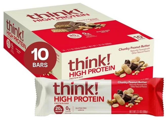 Think! 단백질 바 고단백질 스낵 글루텐 프리 무설탕 에너지 바 분리 유청 단백질 쿠키 및 크림 포함 인공 감미료 없는 영양 바 59.5g2.1온스 10개, 59.5, 10 - 쿠팡