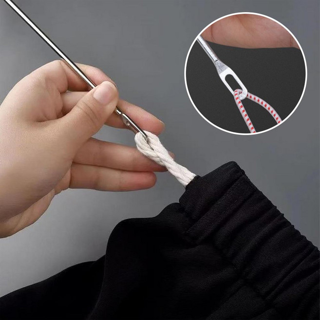 대형 바지 고무줄 끼우개 츄리닝 끈 끼우기 도구 의류 치마 밴드 셀프 수선 밴딩, 1개, 실버