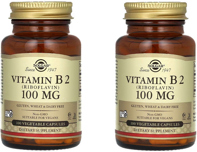 1+1 솔가 비타민B2 리보플라빈 100mg 100 베지 캡슐 비타민B 이노시톨 판토텐산, 100캡슐, 100정, 2개