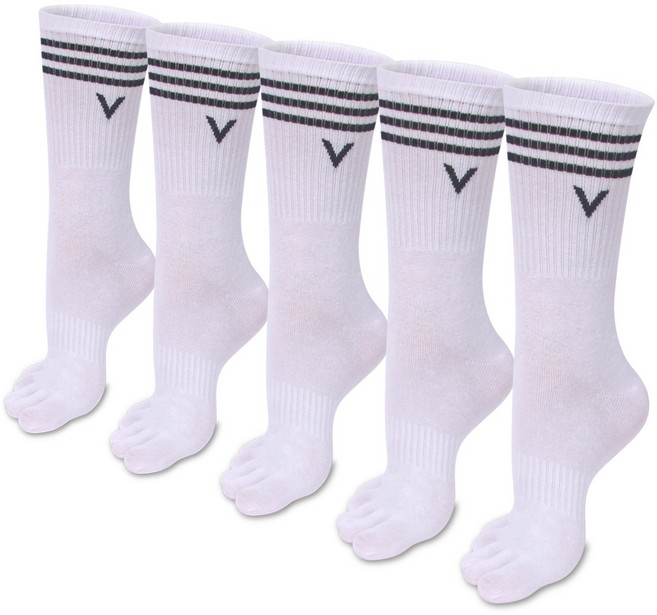 발렌티노크리스티 두껍지 않은 사계절용 삼선 V 스포츠 발가락양말 롱 장목 5켤레 등산 골프 러닝 마라톤 헬스 기능성