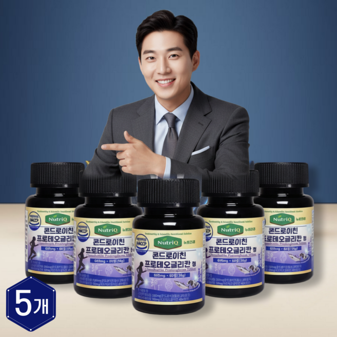 뉴트리큐 콘드로이친 프로테오글리칸 소연골 연어코연골 보스웰리아 관절영양제 60정 X 5개